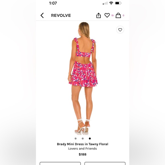 XS Lovers and Friends Floral open back mini dress! - Picture 2 of 2